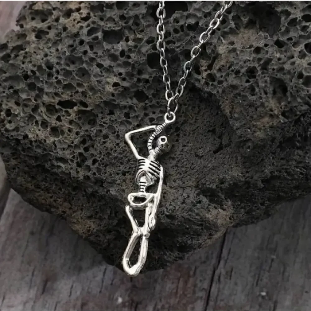 ‎Men's skeleton necklace New b23